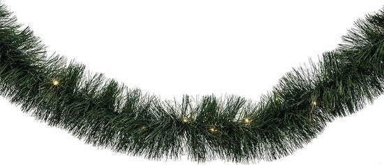 Guirlande Groen met 26 Led lampjes - warm wit- Kerstslinger -270 cm - werkt op batterijen