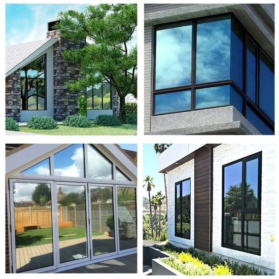 Homewell Zonwerende HR Raamfolie 90x300cm - Statisch Isolerende folie met Spiegeleffect - Zilver (incl. Rakel)