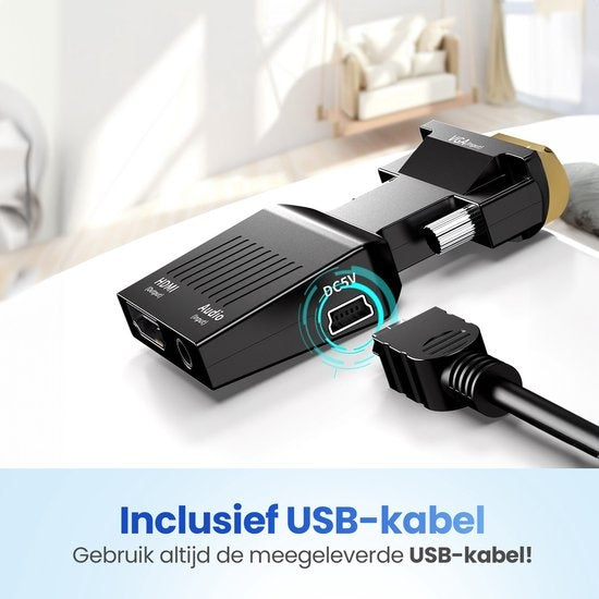 Garpex® VGA naar HDMI Adapter - 1080p Full HD - Analoog naar Digitaal - Universele Converter