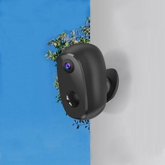 Smart Home Beveiligingscamera - Accu - Buiten - Incl App & SD Kaart - Nachtzicht - Zwart