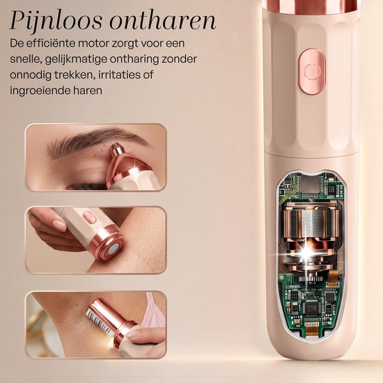 Sansbeauté 3 in 1 Epilator voor Vrouwen PocketPRO met Travel Bag - Epileerapparaat Dames - Epilator - Gezichtsepilator Vrouw - Gezichtsontharing Dames - Epilator Gezicht - Epilator Dames - Gezichtsepilator dames - Oplaadbaar - Rosé Roze