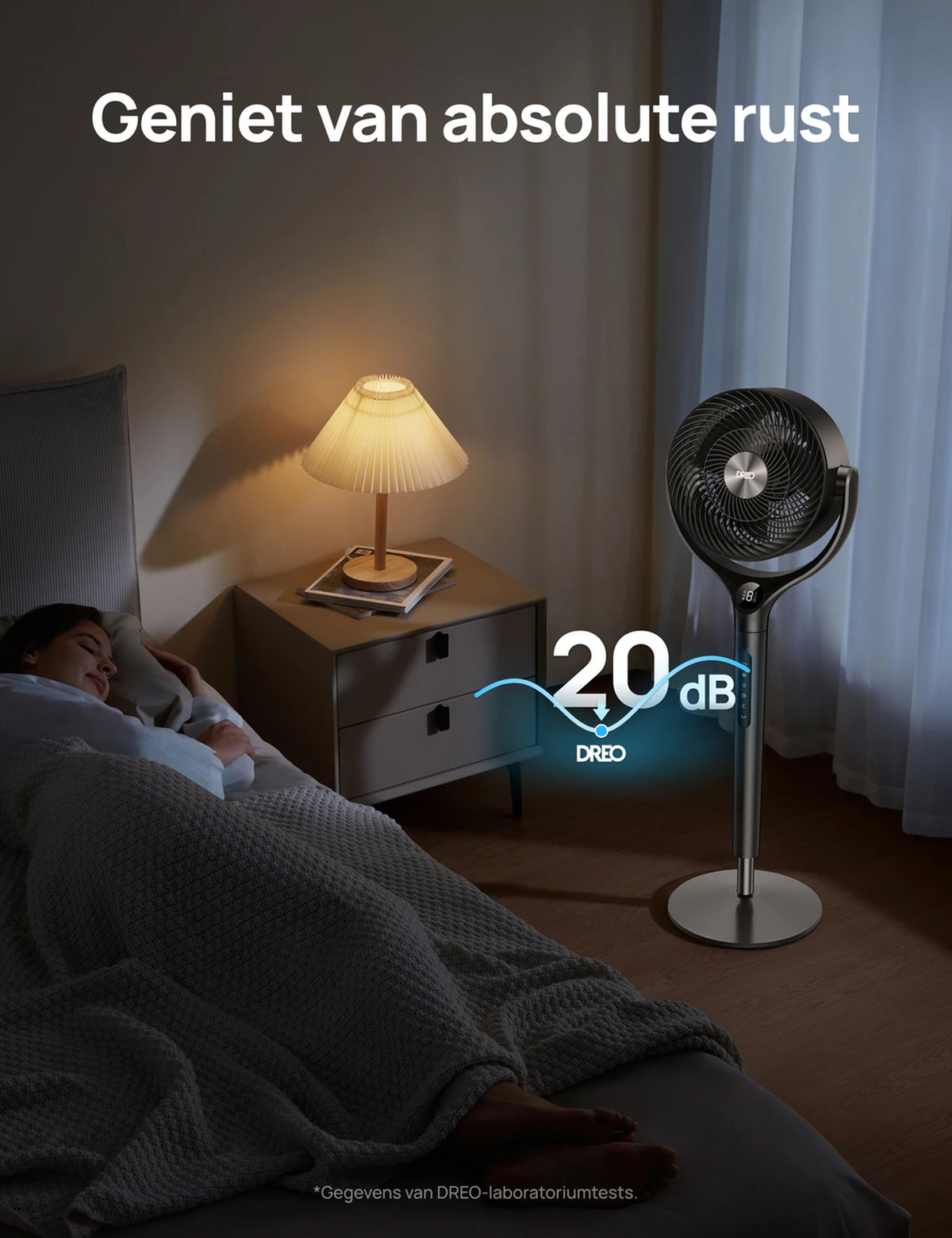 Dreo Turbo Luchtcirculator DR-HPF022 - Statiefventilator - 9 Snelheden & 6 Modi - Afstandsbediening - 120° Oscillatie - Hoogte 94-107 cm