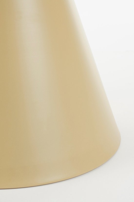 Mica Decorations Celise - Bijzettafel met Ruim Tafelblad voor Binnen - Salontafel Stevig en Stabiel Ontwerp - Nachtkastje Formaat Geschikt voor Woonkamer - H44 x Ø59 cm - Beige