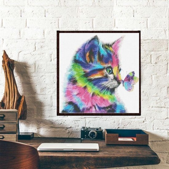 Rubye® Diamond Painting Kat - Diamond Painting Kinderen en volwassenen - 40x40cm