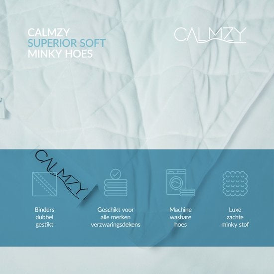 Calmzy Superior Soft - Duvet cover - Verzwaringsdeken hoes - 150 x 200 cm - Superzacht - Comfortabel - Wit