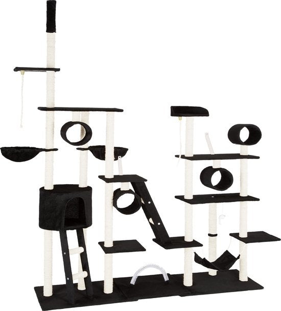 tectake® - Krabpaal Snooky 261cm zwart - 403918 - kattenkrabpaal - kattenpaal