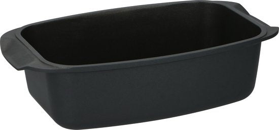 alpina Braadslede - Ovenschaal Rechthoekig - 39,5x22,5x10,8cm - 5.5L - RVS - Zwart