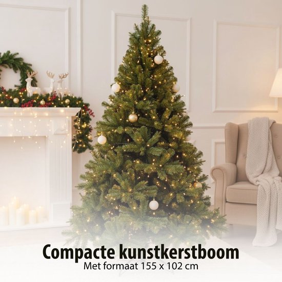 Triumph Tree Forrester - Kerstboom met Zachte PVC-Naalden - Kerstversiering met Kleurgecodeerde Takken - Kunstboom met Natuurlijke Gelaagdheid - H155 x Ø102 cm - Groen