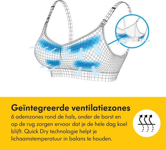 Medela Keep Cool Ultra bh - Naadloze voedingsbh - Zwangerschapsbh met 6 ademende zones - Soft Touchmateriaal – Comfortabel en ondersteunend - Zwart - Maat L
