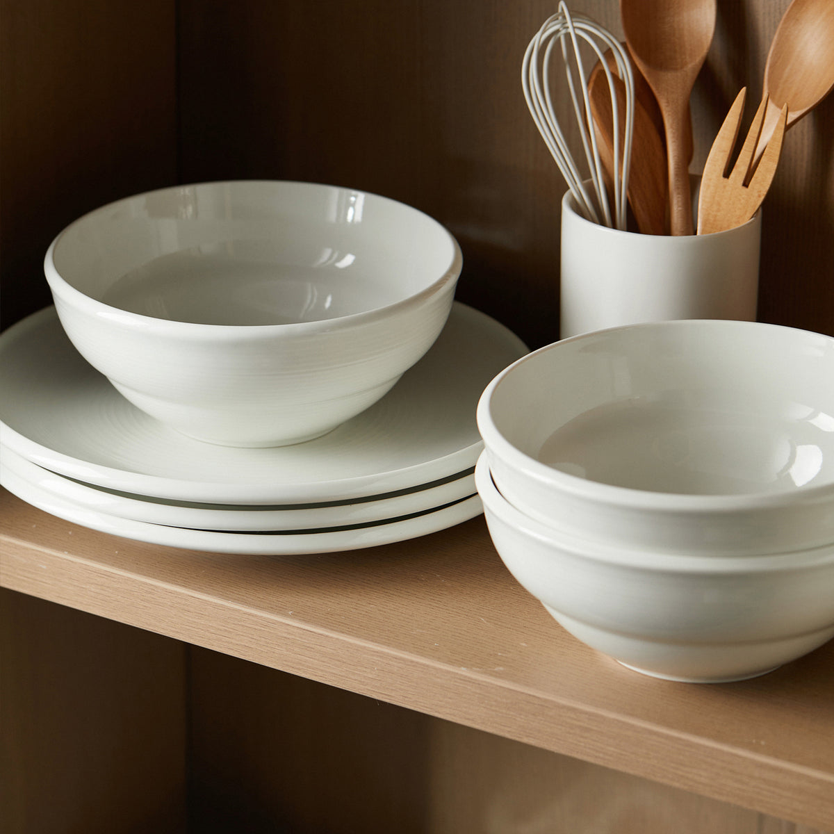 Jiwoo ZEN Soepkommen Set van 6 - 20 cm (8 inch) - Wit