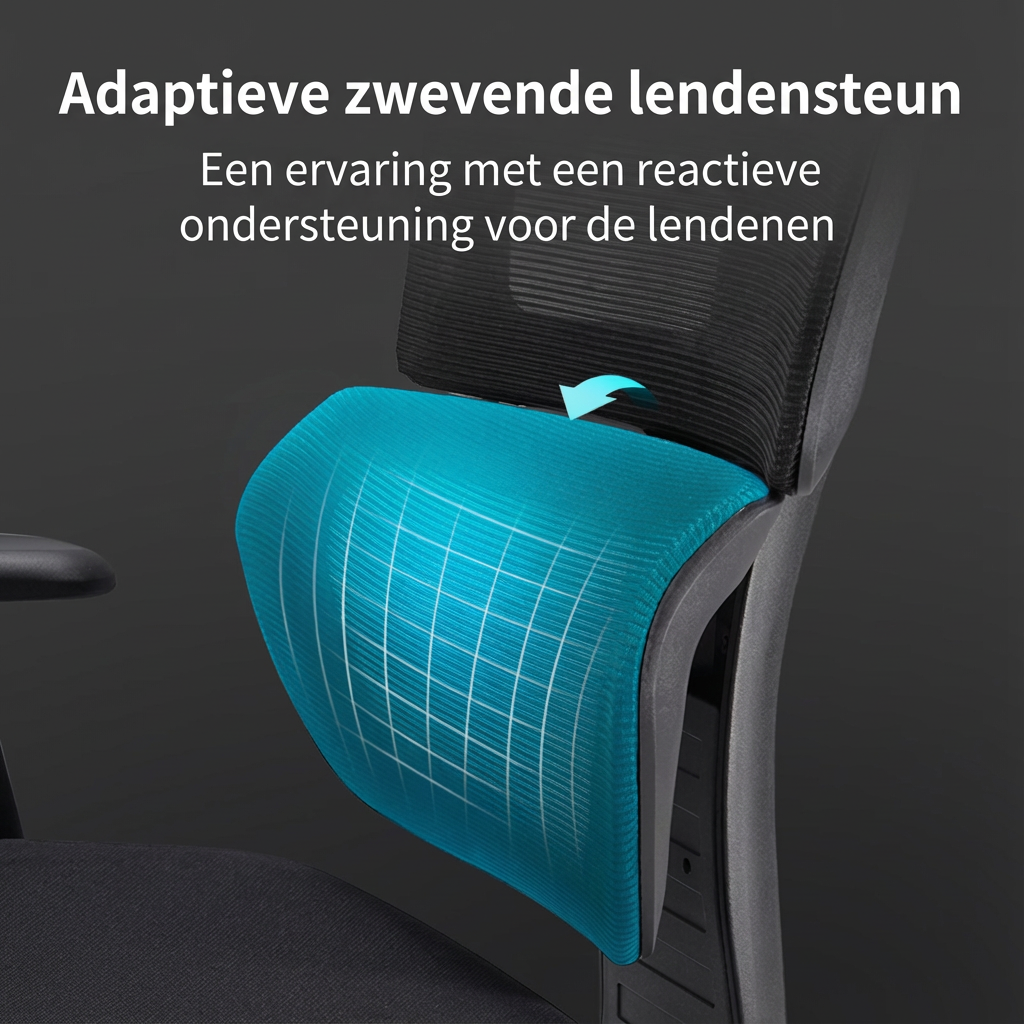 ochama x J.ZAO Z7 Comfort Ergonomische Bureaustoel, Achterkantelbaar in 3 standen, hoogteverstelbare armleuningen, adaptieve zwevende lendensteun, 3D hoofdsteun, E-sport stoel