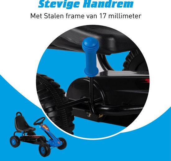 Skelter - Staal - Verstelbaar - Handrem - Max 35 Kilo - 3-4 Jaar - Blauw/ Zwart