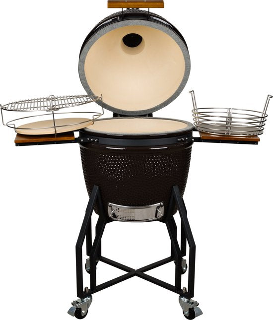 Grizzly Grills Large Lite - kamado - Ø47cm - zwart - incl kolenmand en regenhoes