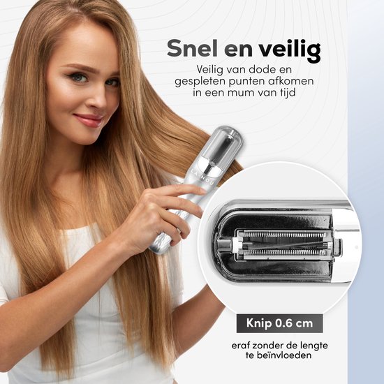 La Nou® Split Remover 4 - Split Ender - Incl. accessoires - Voor Gespleten Haarpunten - Split end Trimmer - Split remover - Zilver