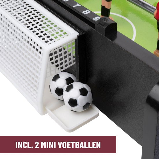 Umbro Tafelvoetbal - Tafelmodel - met 12 Spelers - Incl. 2 Mini Voetballen - Tafelvoetbalspel - Zwart