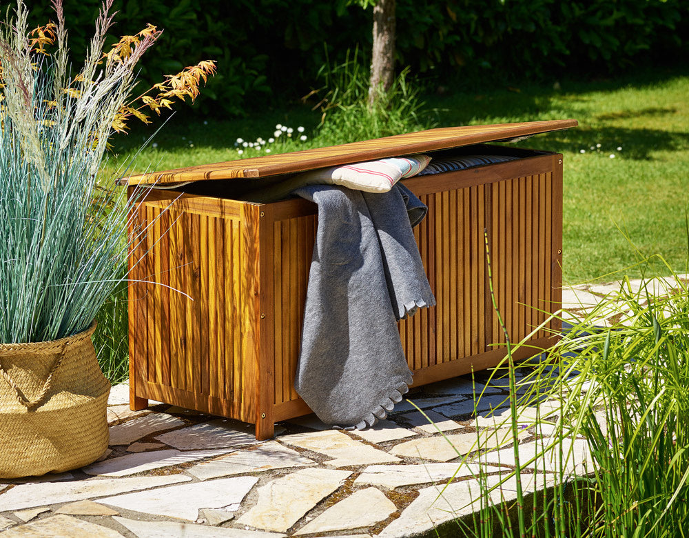 Casaria Tuinbox - Acacia Hout - Incl. Binnenzeil - 115 x 50 x 59 cm - Bruin