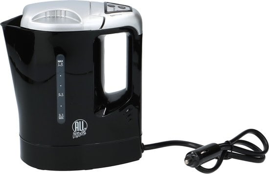 All Ride Waterkoker - voor op reis - 12V - 0.8L - Kunststof - Zwart