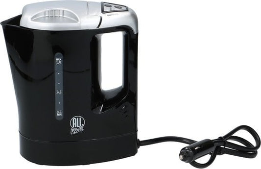 All Ride Waterkoker - voor op reis - 12V - 0.8L - Kunststof - Zwart