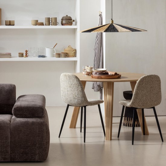 eetkamerstoel Marije - Chenille - Naturel - Set van 4