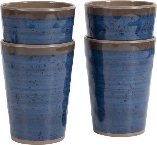 Bo-Camp - Beker - Halo - Blauw - 4 Stuks