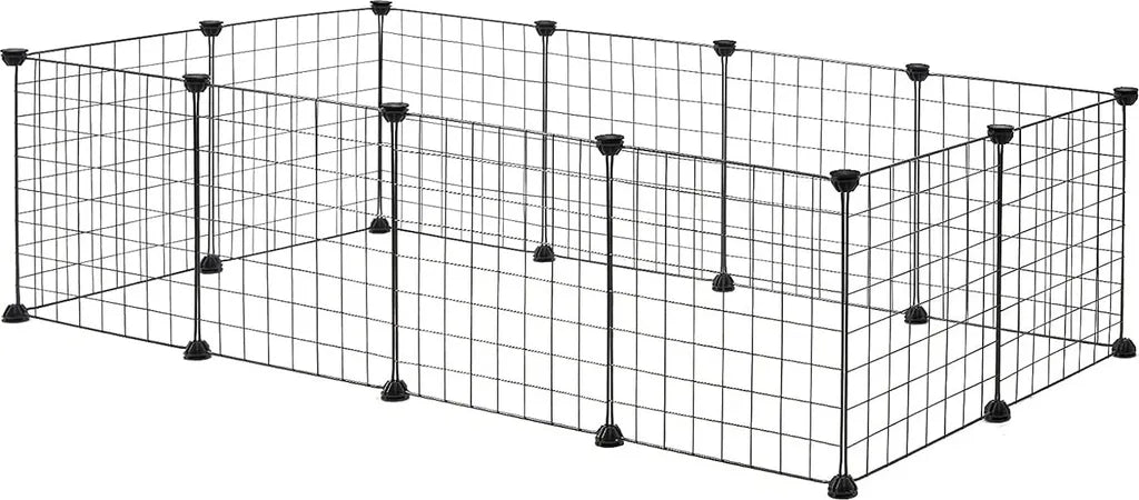 EUGAD buitenverblijf voor kleine dieren - voor binnen en buiten - zwart metalen gaas