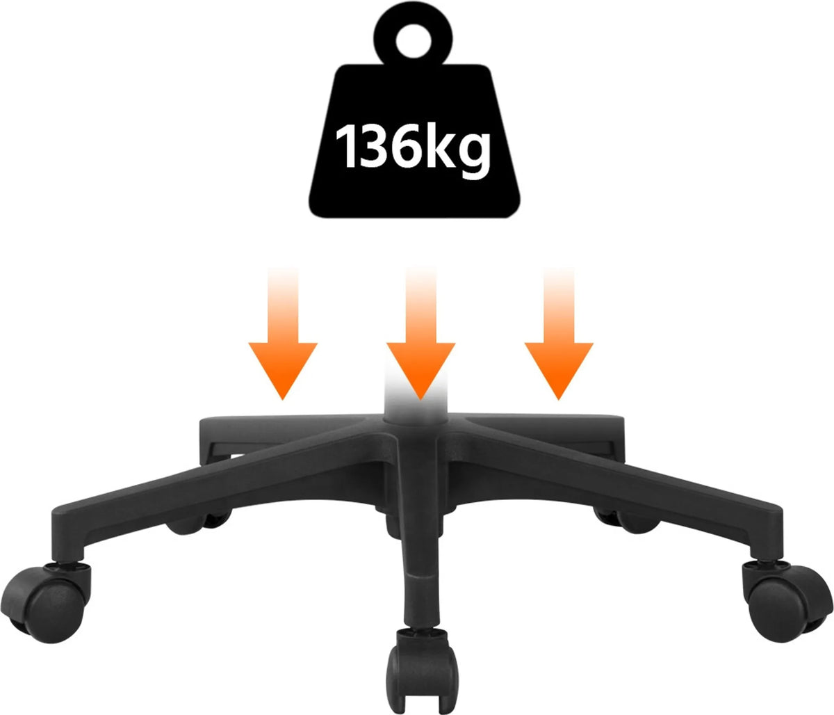 Yaheetech Bureaustoel Ergonomisch – Voorzien Van Ademende Meshstof En Schommelfunctie En Verstelbare Zithoogte – Voor Kantoor En Studeerkamer – Zwart Nylon En Metaal – 60 x 60 x 91-100,5 cm