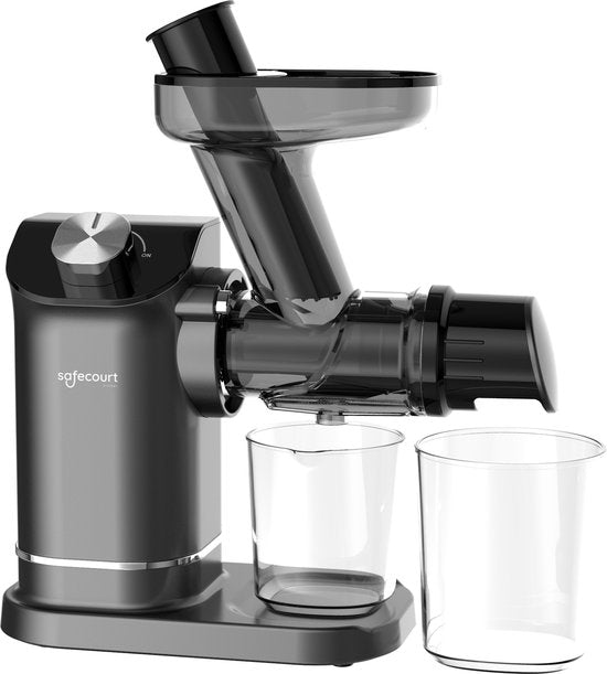 Safecourt Kitchen – Slowjuicer – 700 ml & Koude Persing – Voorzien Van Stille Motor En Druppelstop – Voor Vers Sap Van Groenten En Fruit – Grijs Kunststof
