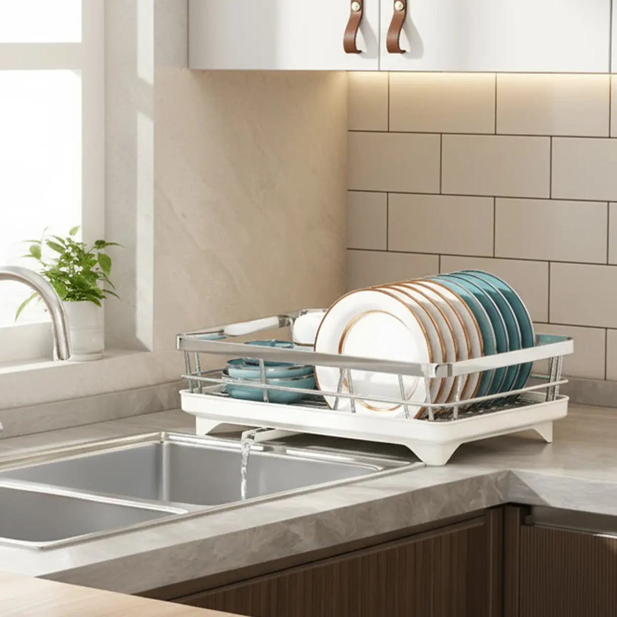 Maxcook Afdruiprek met Lekbak - RVS - 42 x 29 x 12,7 cm