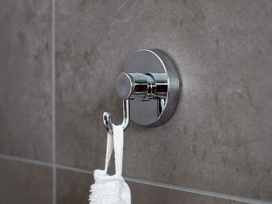 WENKO Vacuum-Loc Handdoekhaken 2 Stuks chroom - Wandhaak - Handdoekhouder - Handdoekhaakjes - Bevestigen zonder boren