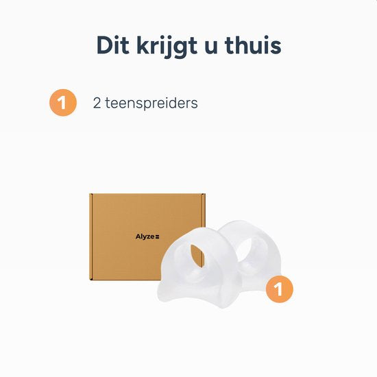 Alyze Teenspreider Siliconen - 2 Stuks - Hallux Valgus Corrector - Teenbeschermer - Tenenspreiders - Teencorrector - Hamerteen Brace - Persoonlijke Verzorging