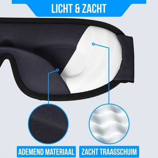 Strex Luxe Slaapmasker - 3D Ergonomisch - 100% Verduisterend - Traagschuim - Slaap Masker - Oog Masker