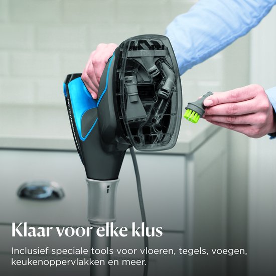 BISSELL PowerFresh Slim Steam Stoomreiniger 1500W - 3 in 1 Stoom Dweil - Multifunctionele Handstomer voor o.a. Badkamer, Keuken - Mop voor Harde & Houten Vloeren - Lichtgewicht 1.9kg - Incl. 4 Opzetstukken - 2234N