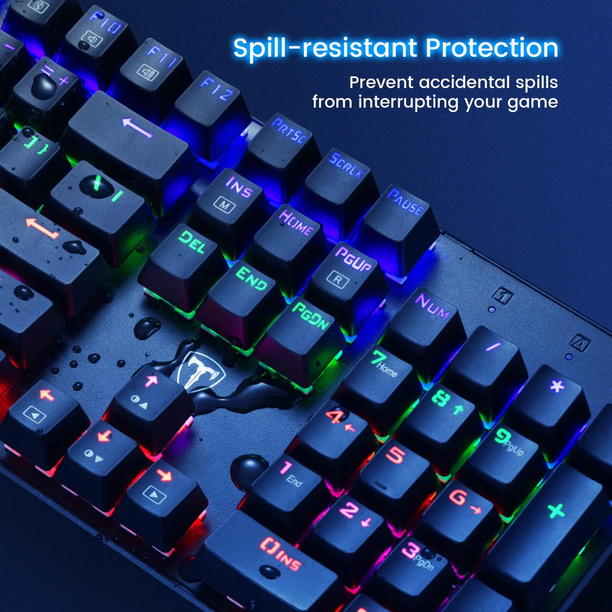 ET Mechanisch Toetsenbord USB Bedraad - 104 Toetsen - Blauwe Switch, RGB, Anti-Ghosting
