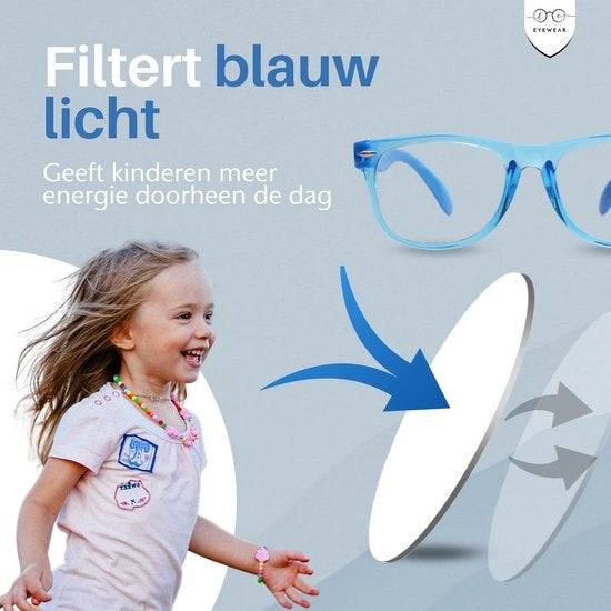 LC Eyewear Computerbril voor Kinderen - Blauw Licht Bril - Blue Light Glasses - Beeldschermbril - Unisex - Transparant Blauw