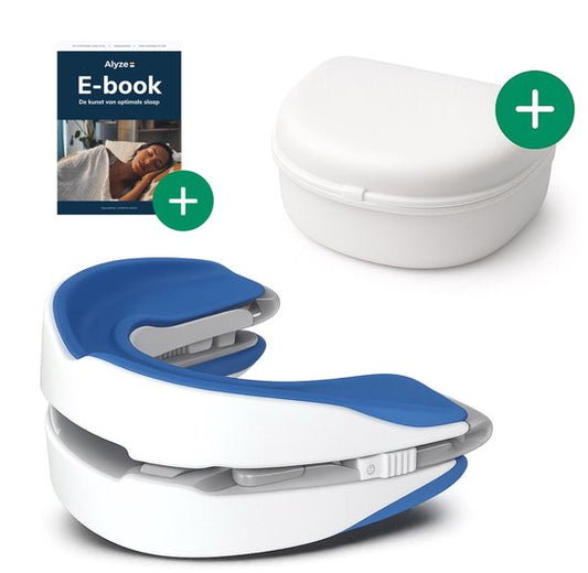 Anti Snurk Beugel - PRO+ - Incl. doosje & Ebook - Verstelbaar - Voor een goede nachtrust - Bitje Knarsertanden - Knarsbitje - Transparant BPA vrij - Alyze