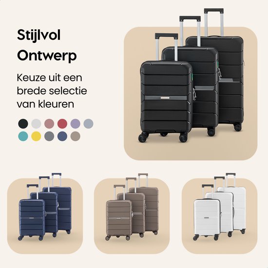 SC Urban Adventurer - Handbagage Koffer - Cijferslot - 44L - Spinner wielen - Reiskoffer met Kofferslot - Lichtgewicht Trolley - Zwart