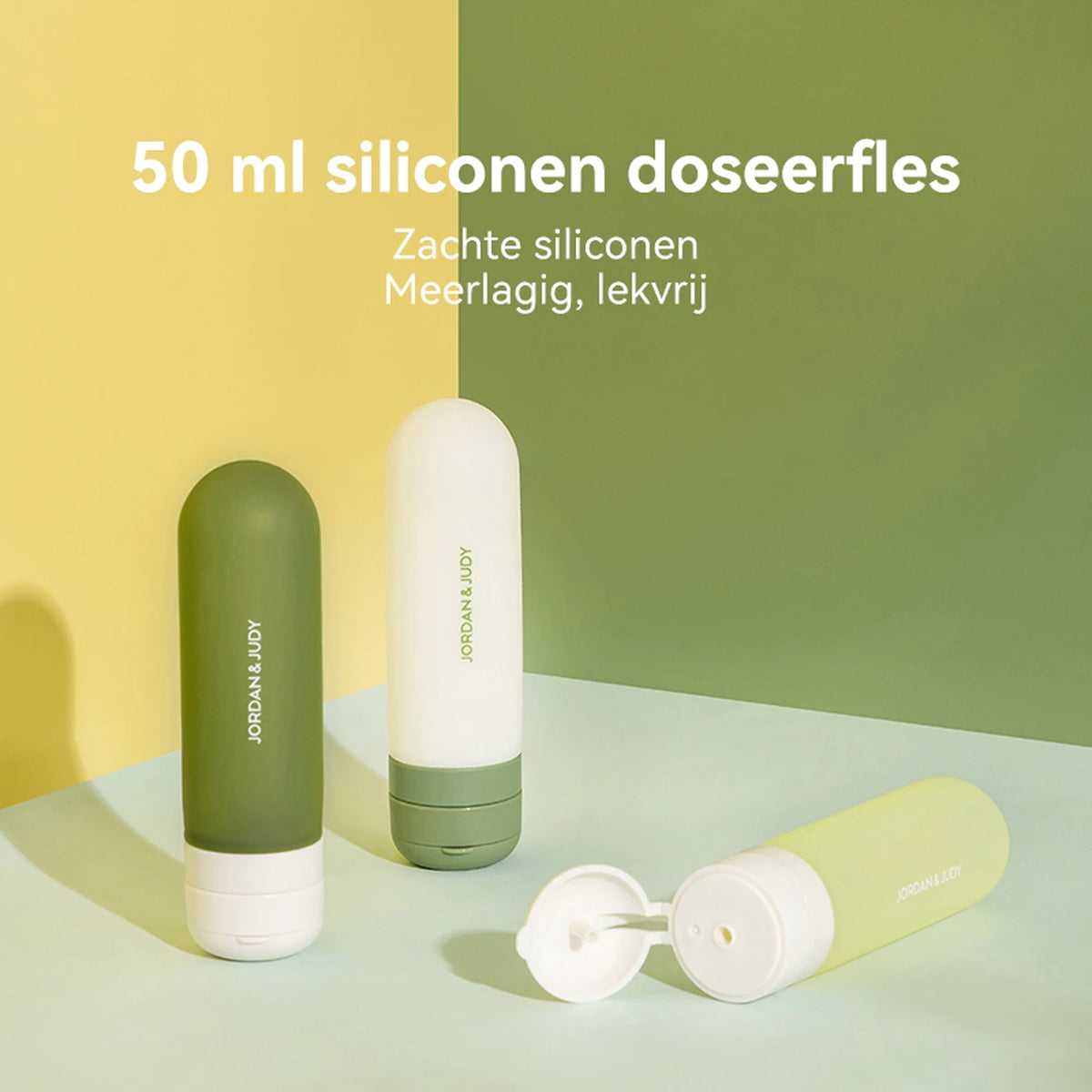 JORDAN&JUDY Reis Navulflessen Siliconen - 50 ml - Herbruikbaar, Lekvrij