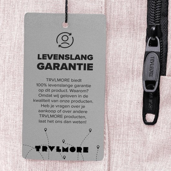TRVLMORE Rugzak met Levenslange - Rugtas met 15,6 Inch Laptopvak - Schooltas - Spatwaterdicht - Heren en Dames - Jongens en Meisjes - 28L - Roze