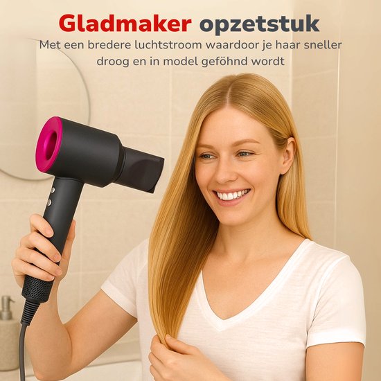 alpina Ionische Haardroger 1600W - Fohn met 3 Warmte Standen - Haar Droger met Cool Shot en Zelfreiniging - Hairdryer met 360° Magnetische Opzetstuk - Ionentechnologie - Grijs