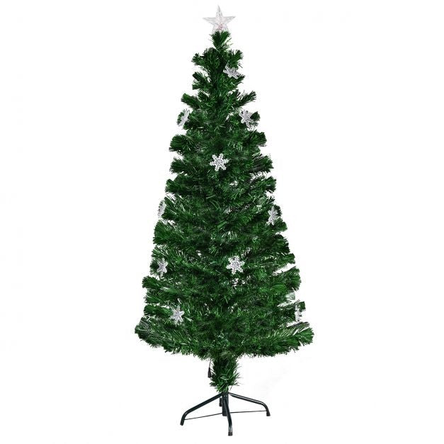 Coast Kerstboom met Gekleurde Glasvezel Verlichting en Kerststerren - 180cm - Groen