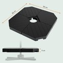Lifegoods Parasoltegels Set van 4 - 50x50x11 cm - Donkergrijs/Zwart - Vulbaar tot 145 kg