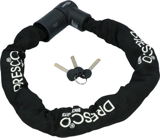 Dresco Kettingslot ART 4 - ART 4 goedgekeurd voor verzekering - Scooterslot - Motorslot - Fietsslot - 90cm lang - 10.5mm doorsnee - Zwart