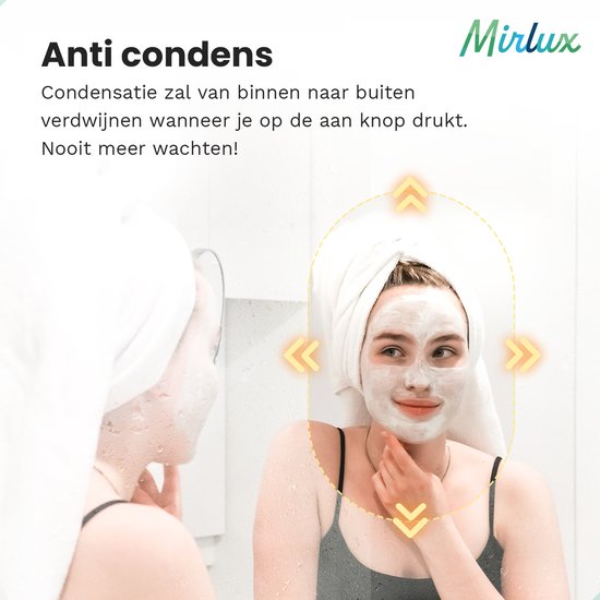 Mirlux Badkamerspiegel met LED Verlichting & Verwarming – Wandspiegel Ovaal – Anti Condens Douchespiegel - Zwart - 90x50CM