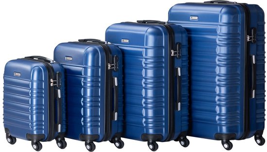 Trolley Reiskofferset / Kofferset Rome - 4-delig - Blauw - ABS