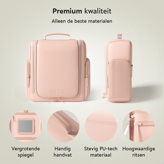 ONYX Toilettas Roze - 11x26x24cm - 7.0L - PU materiaal