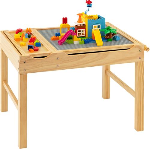 Coast Kindertafel - 2-in-1 - Omkeerbaar Tafelblad - Opbergruimte - Papierrol - Naturel