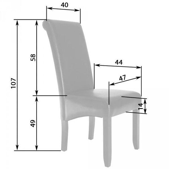 tectake® - 2x Eetkamerstoel Eetkamerstoelen set - ergonomisch - bruin - 401294