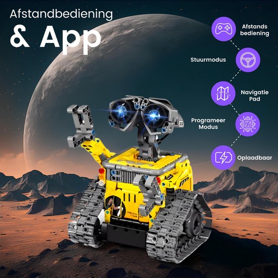 Qualitá® 3 in 1 Robot Bouwpakket - Geel - Robot Speelgoed voor Kinderen - Interactief - STEM & Educatief Speelgoed - Vanaf 7-9 Jaar - Jongens - Programmeerbaar & Bestuurbaar