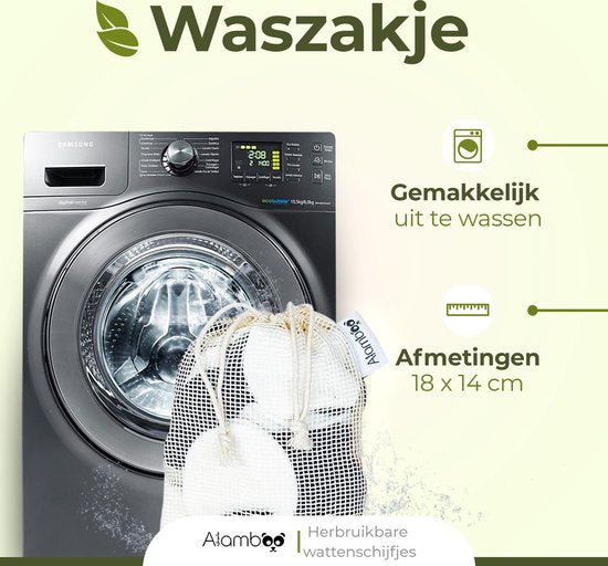 12 Stuks Herbruikbare Wattenschijfjes - Wasbare Zachte Wattenschijfjes - Duurzame & Biologische - Inclusief Waszakje