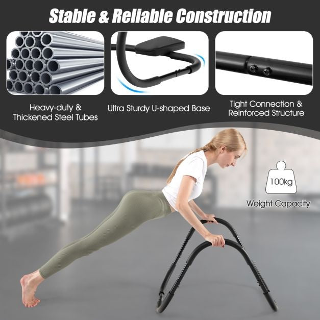 Coast Ab Roller - Buiktrainer - Buikspiertrainer - Situp - Trainingsapparaat Billen - Trainer voor Thuis - Zwart - 72,5 x 72,5 x 64 cm